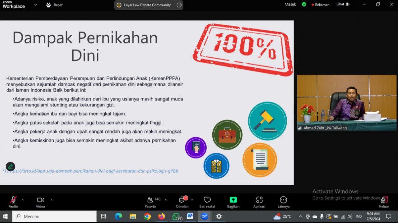 Law Debate Community (LDC) dan MataPena Sukses Gelar Seminar Nasional tentang Pernikahan Dini