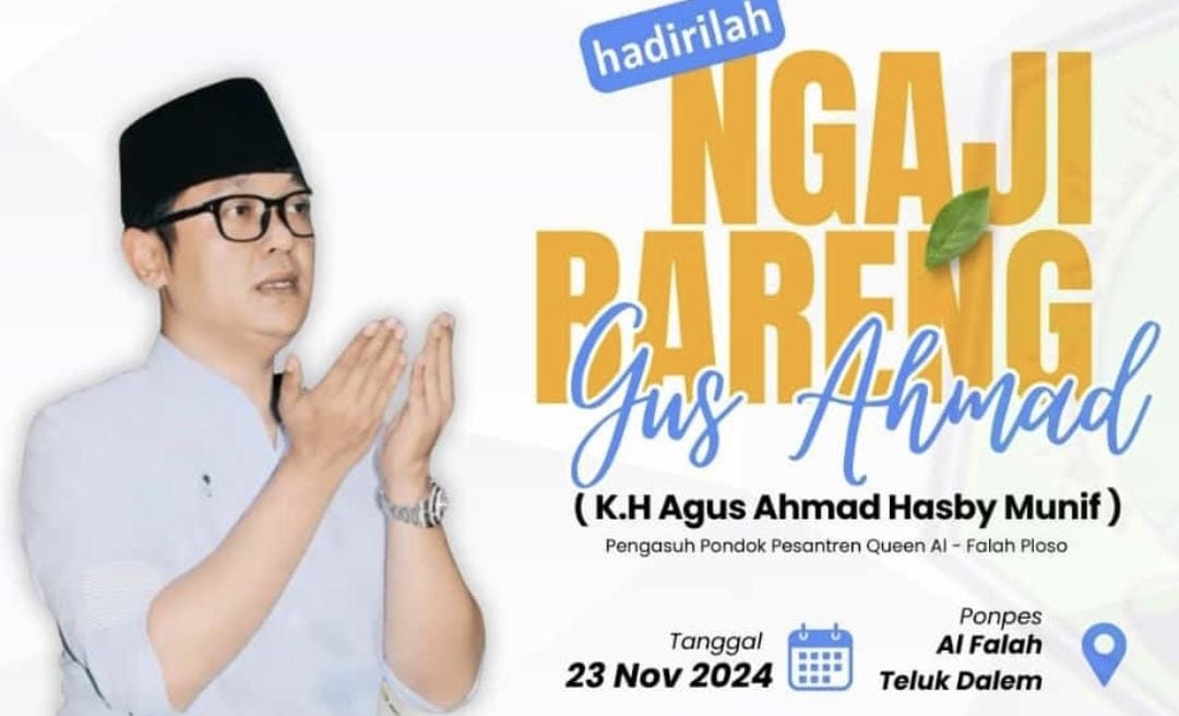 Malam ini, Ngaji Bareng Gus Ahmad Hasby Munif Ploso Kediri di Pesantren Al Falah Teluk Dalem, Rumbia
