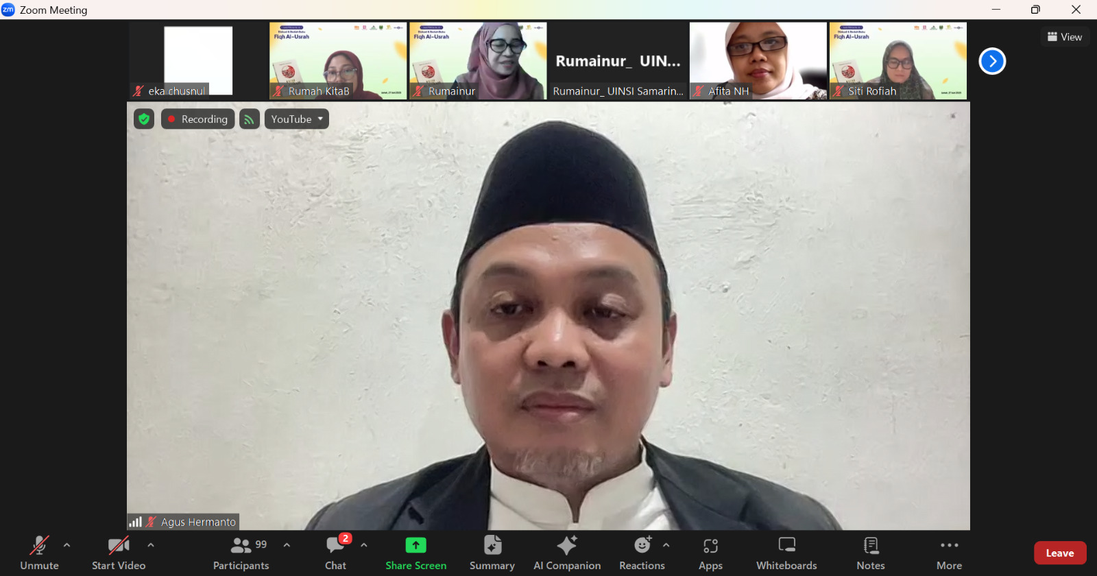 Kritik Konstruktif Dr. Agus Hermanto, MHI dalam Bedah Buku Fiqh Al-Usrah: Fikih Keluarga Berbasis Akhlak dan Kesalingan