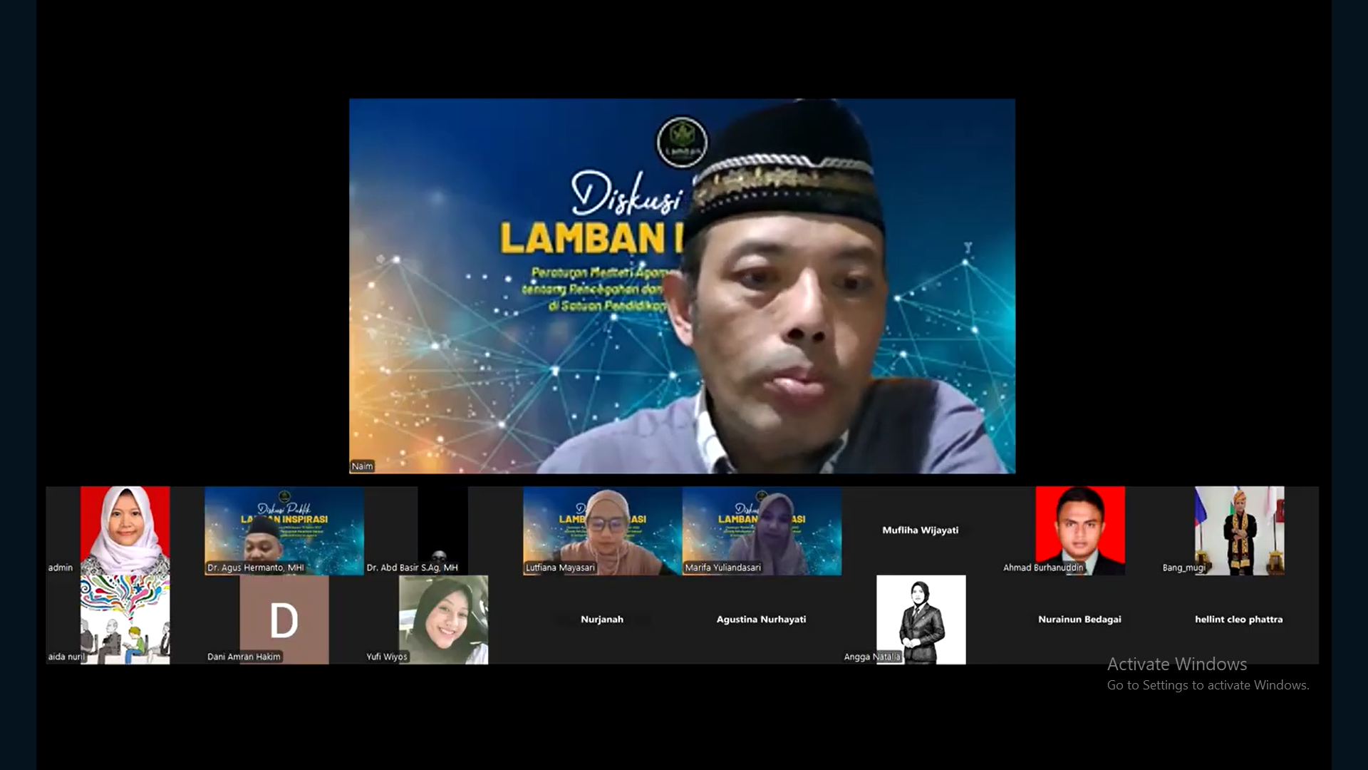 Diskusi Lamban Inspirasi Prof. Ngainun Naim Tegaskan Implementasi PMA Nomor 73 Tahun 2022 Menjadi Kunci Mewujudkan Iklim Pendidikan yang Aman