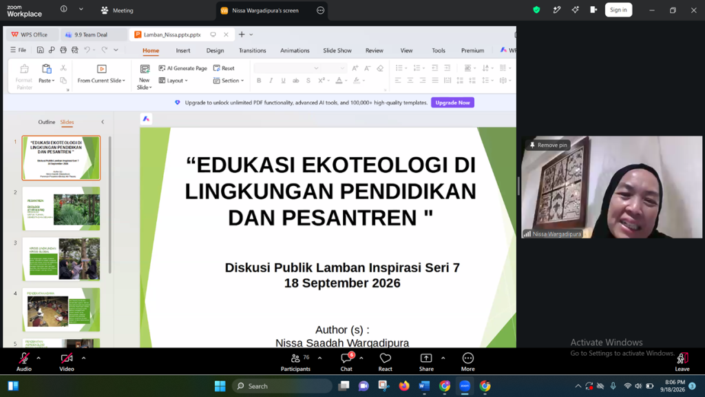Nyai Nissa Wargadipura, Menanam Kesadaran Ekologis dari Pesantren untuk Tuhan, Semesta, dan Sesama